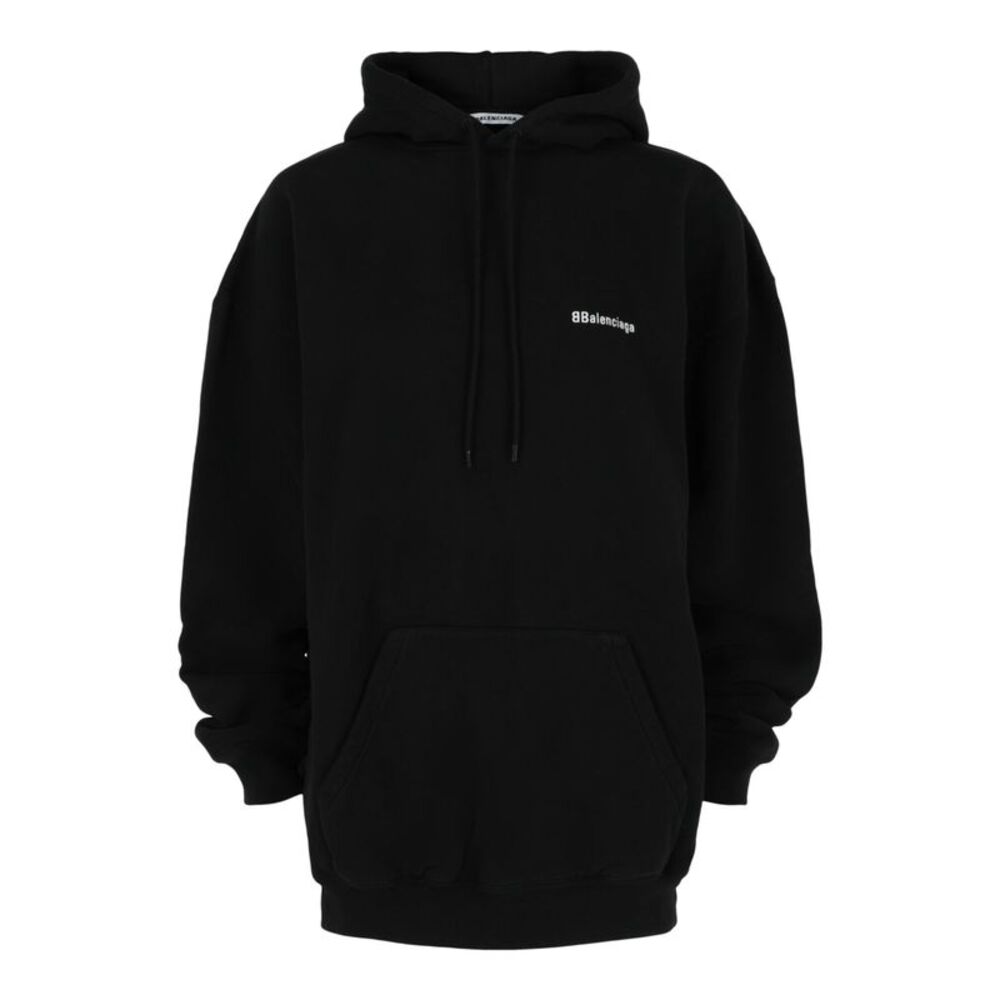 Balenciaga Double B Logo Hoodie Black Womens